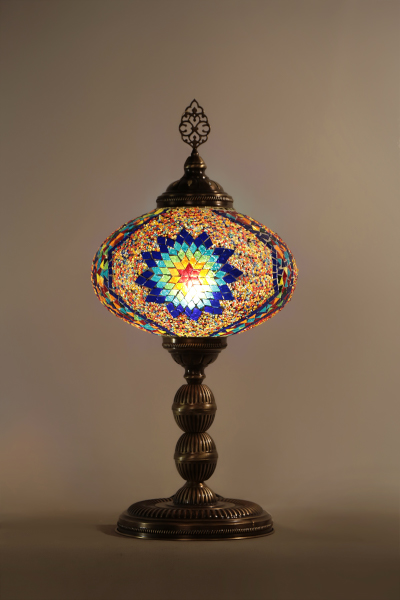 No6 Size Antique Mosaic Table Lamp